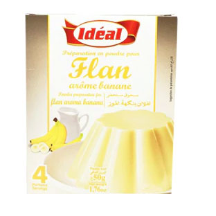 4 Flans Arôme Banane Idéal 50g