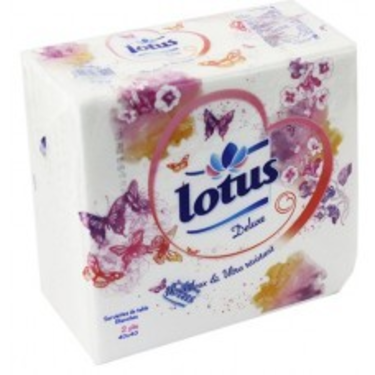 45 Serviettes de Table 2 Plis Lotus 30x30cm
