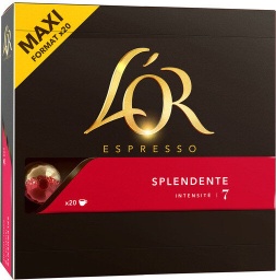 [8711000360804] 20 Capsules Espresso Splendente L'OR Compatibles Machines Nespresso (Intensité 7)